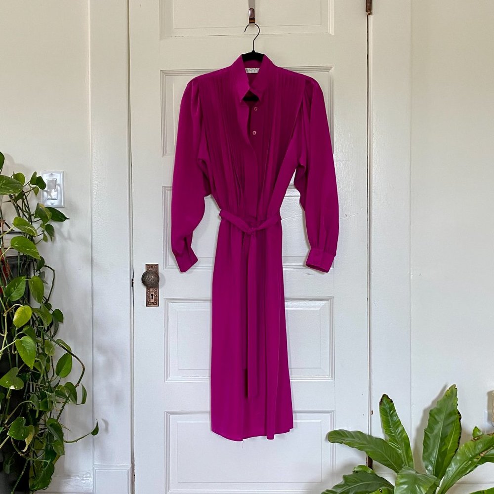 VINTAGE MS CHAUS || FUCHSIA DRESS